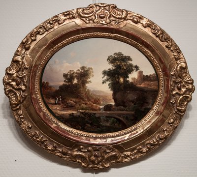 Landscape from Italy with a Bridge by Károly Markó the Younger